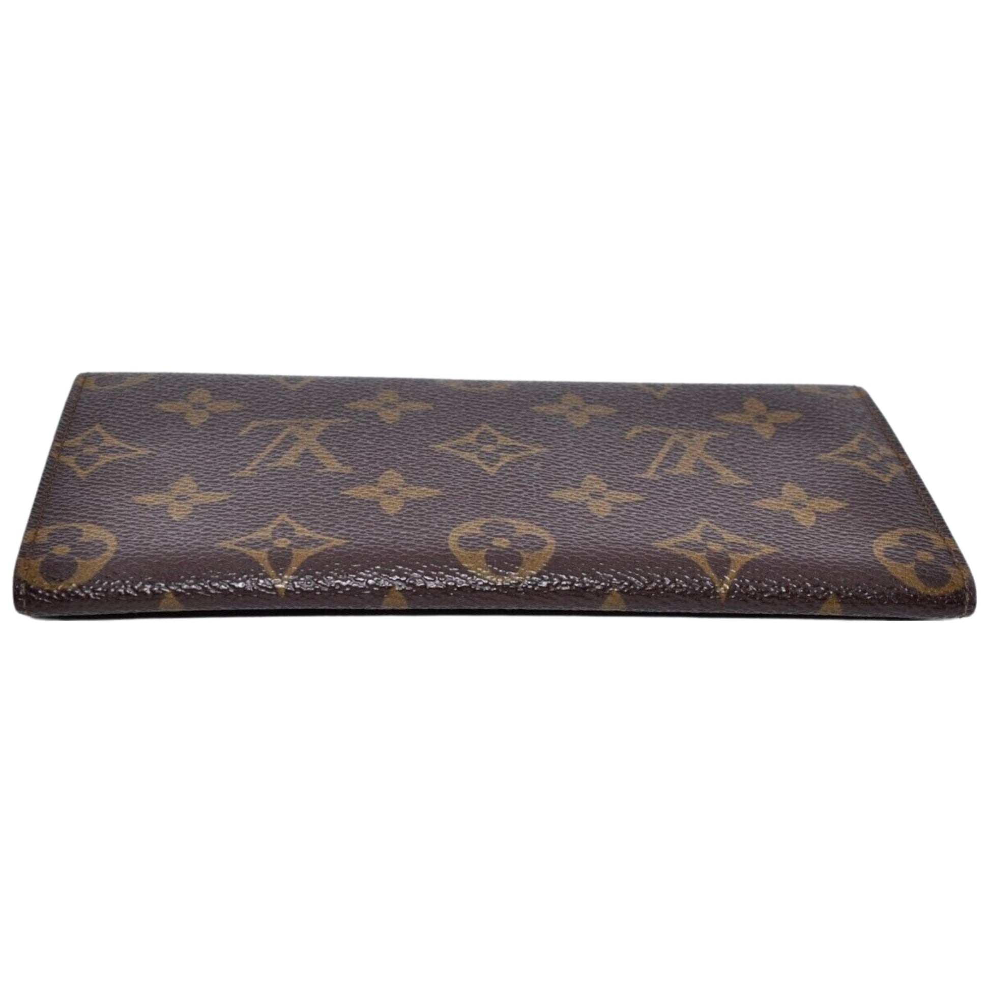 LOUIS VUITTON LV Monogram Leather Brown Bi-Fold PVC Long Wallet - Pre-Owned