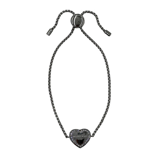 Michael Kors Heritage Pave Heart Logo Silver-Tone Slider Bracelet - MKJX5390040