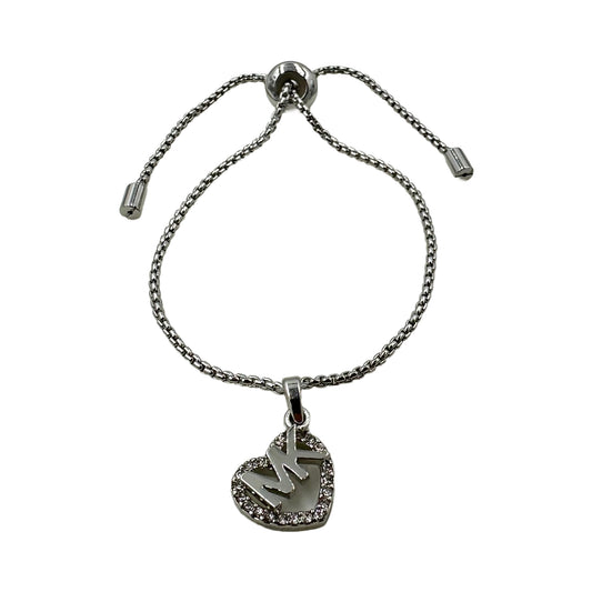 Michael Kors Heart MK Logo Silver Tone Pave Crystal Bracelet - MKJX7728040