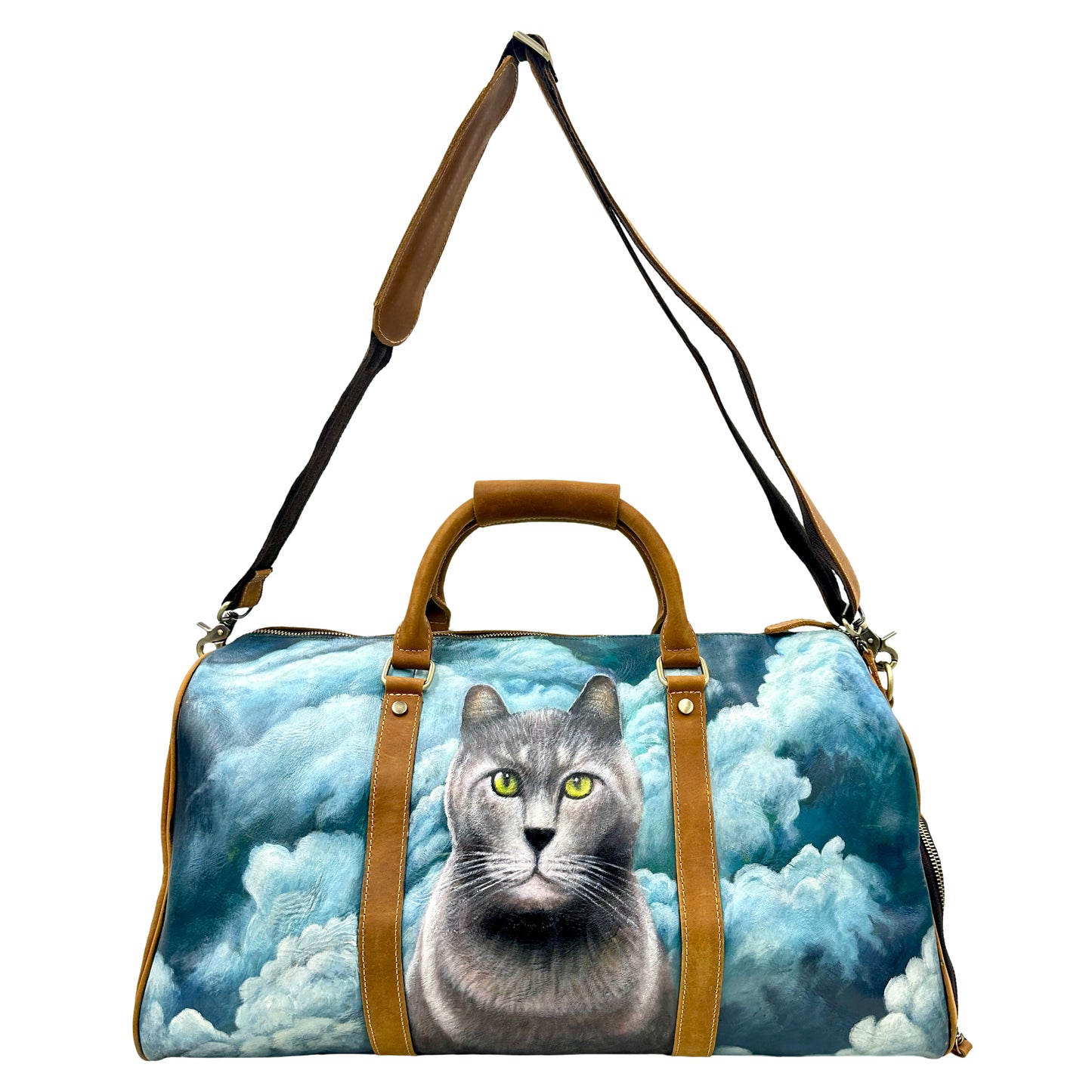 Starry Night Inspired Printed Duffle Bag- Blue/ Multi