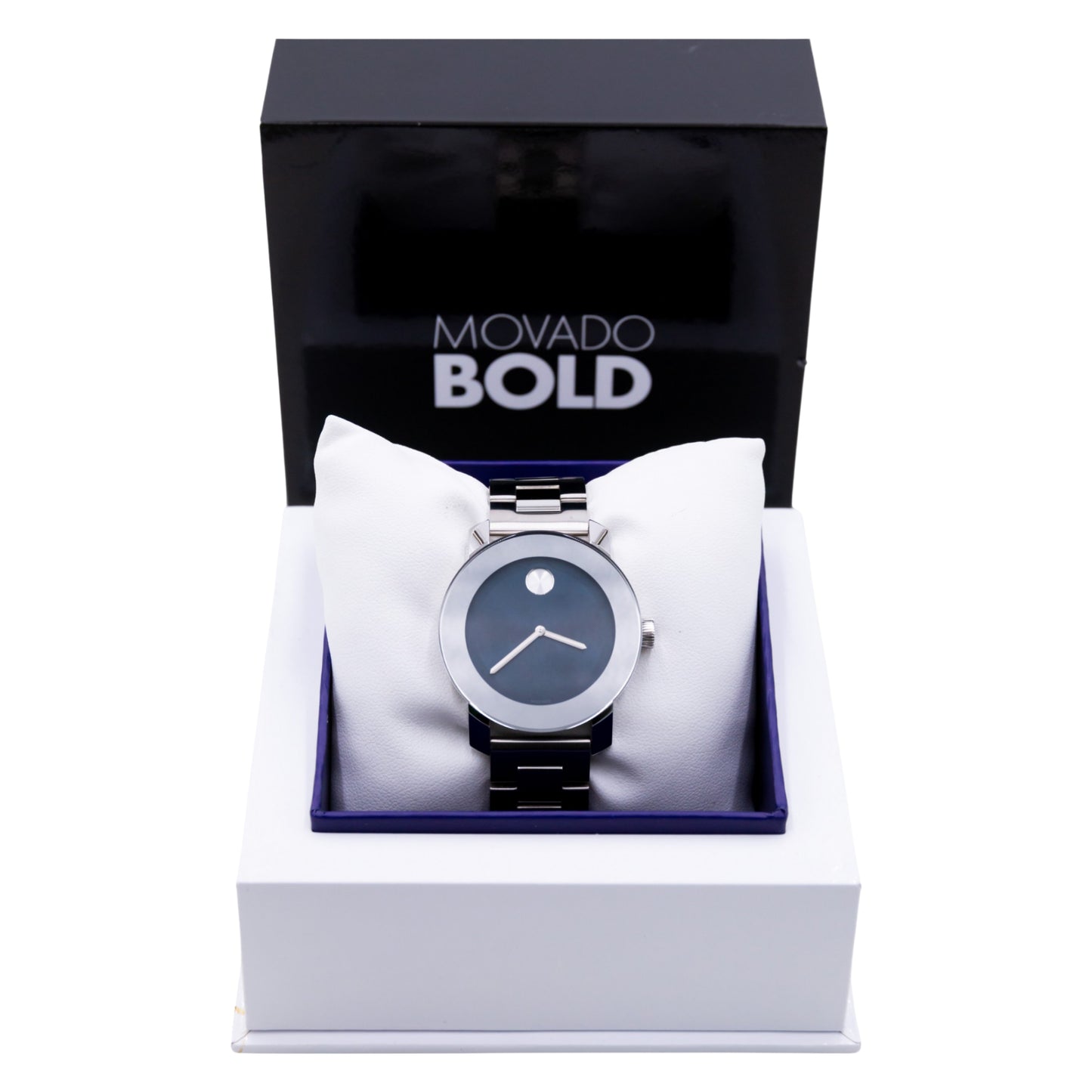 Movado Bold Blue Dial Stainless Steel Ladies Watch - 3600396