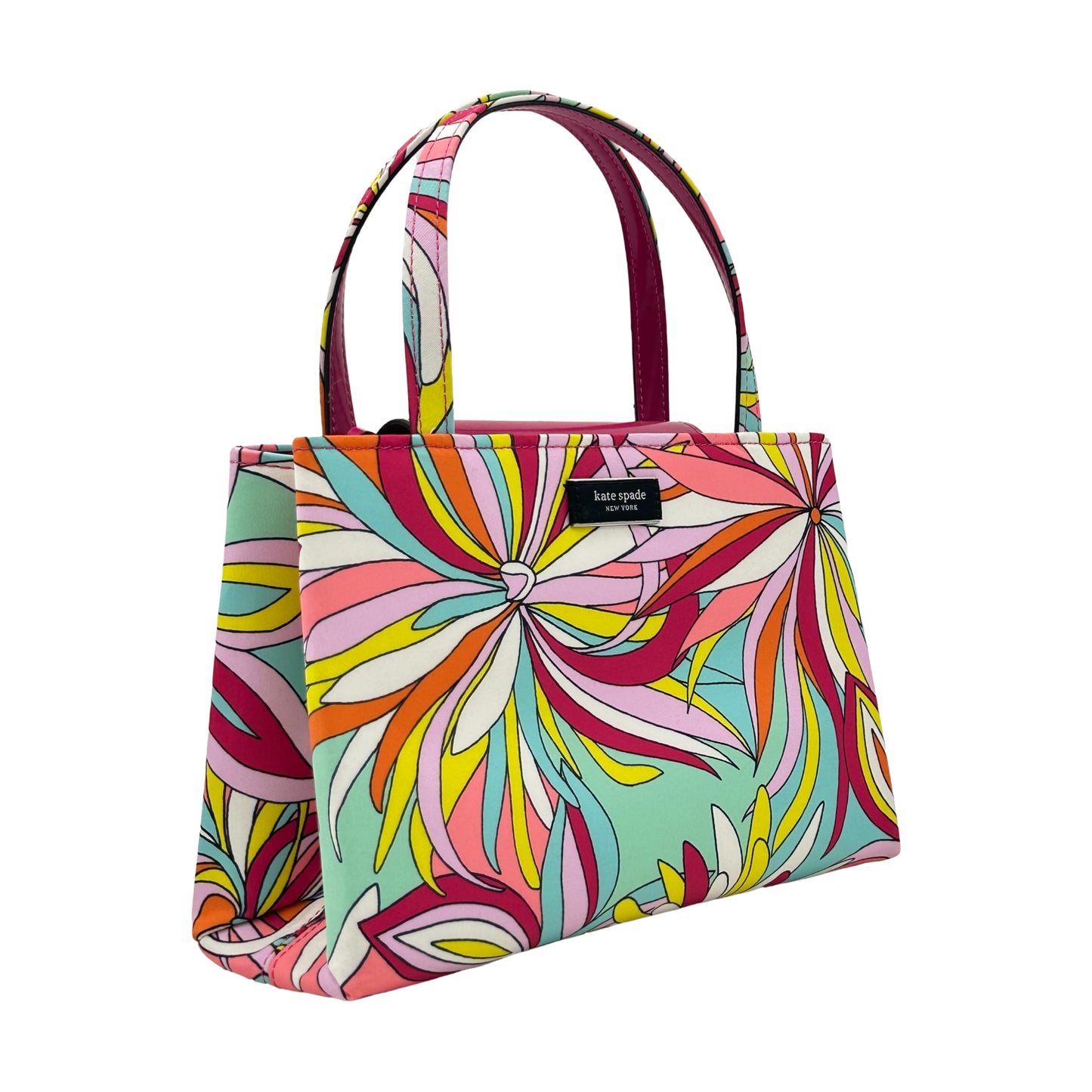 Kate Spade Sam Icon Anemone Floral Small Tote Nylon Crossbody - Pink Multi