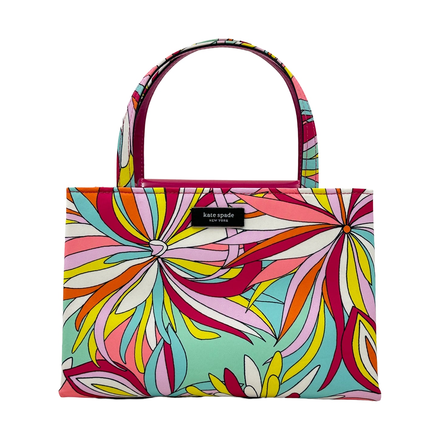 Kate Spade Sam Icon Anemone Floral Small Tote Nylon Crossbody - Pink Multi