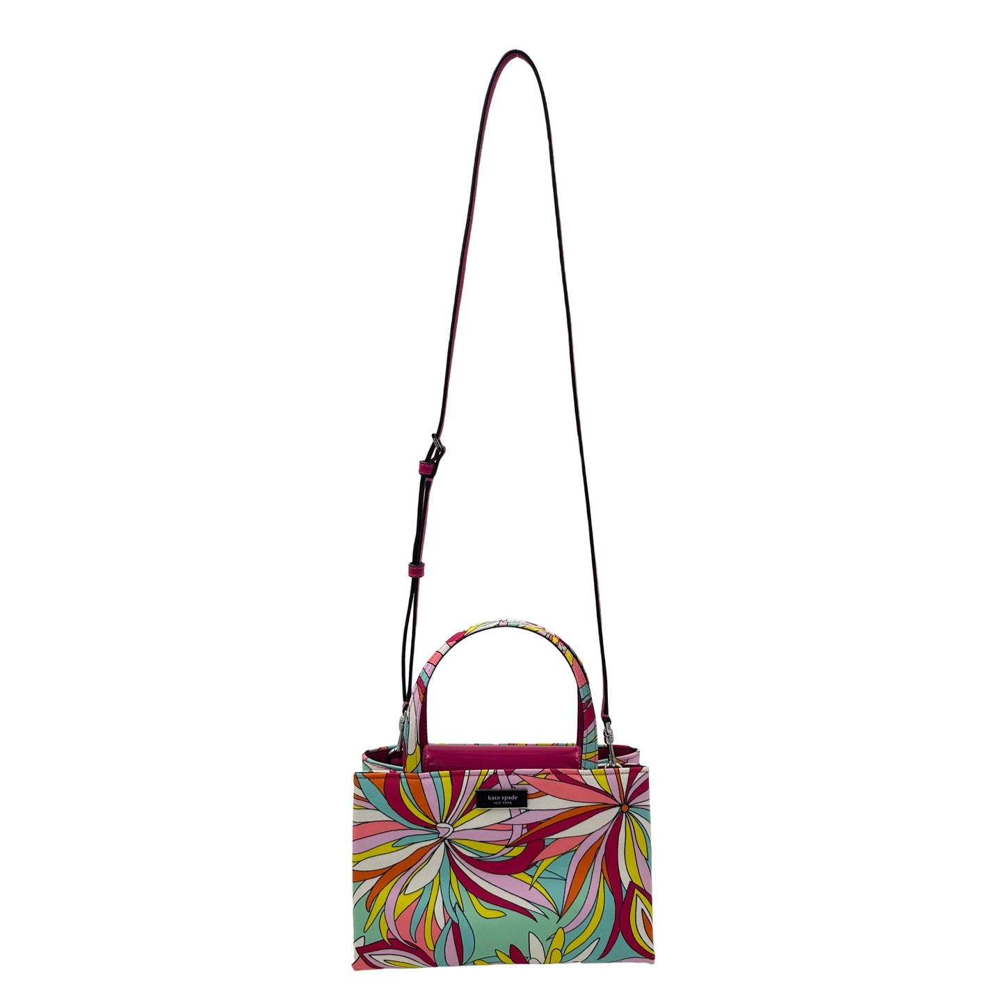 Kate Spade Sam Icon Anemone Floral Small Tote Nylon Crossbody - Pink Multi