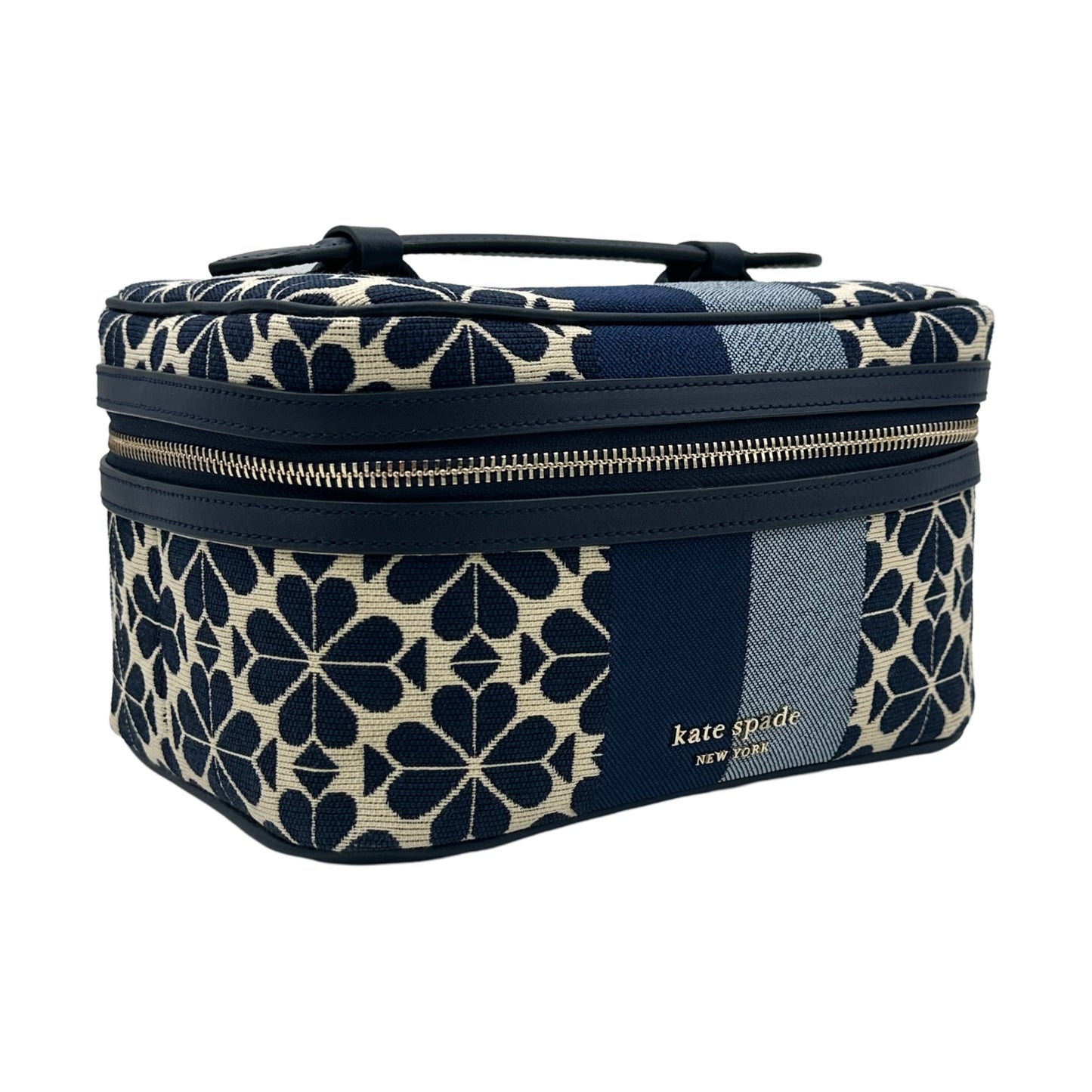 Kate Spade Spade Flower Jacquard Stripe Vanity Kit - Blue Multi