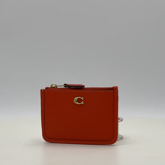 Coach Cross Grain Mini ID Wallet - Orange 195031950261