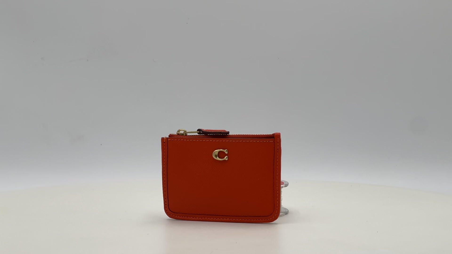 Coach Cross Grain Mini ID Wallet - Orange 195031950261