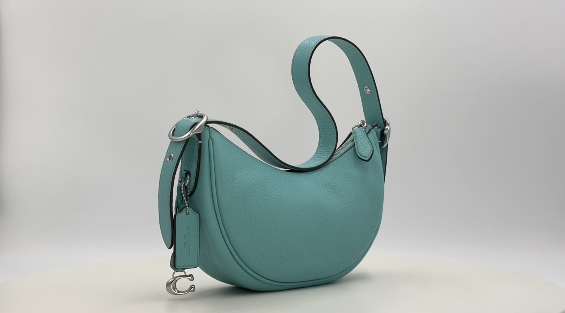 Coach Women's Luna Faded Blue Soft Pebble Shoulder Bag - 195031985201