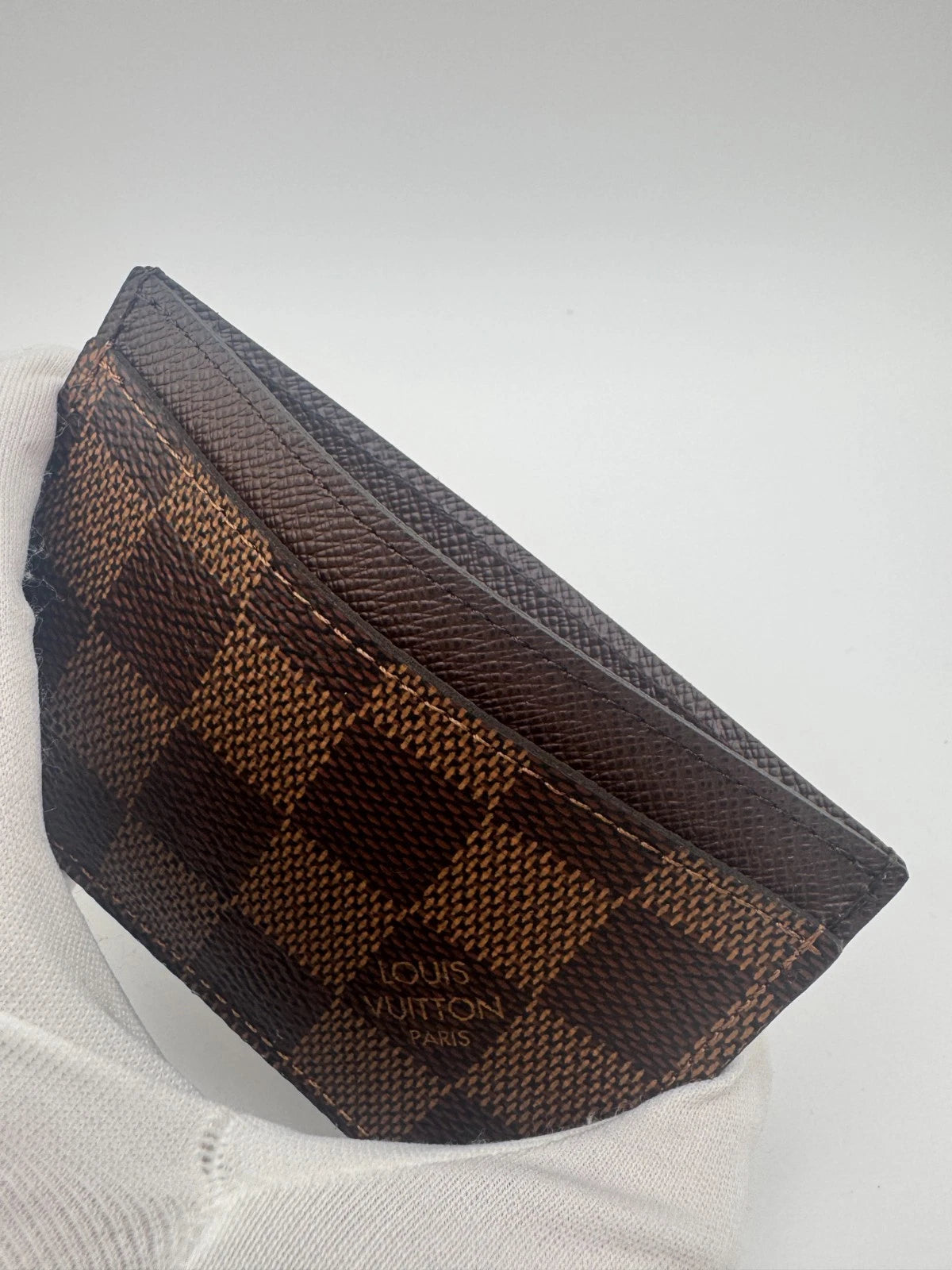 Louis Vuitton Damier Ebene Card Holder – Brown Canvas Wallet