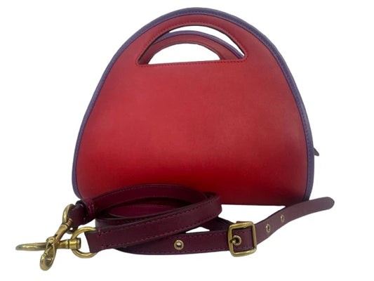 Coach Delvaux Le Mutin Red Leather Top Handle Bag with Detachable Strap