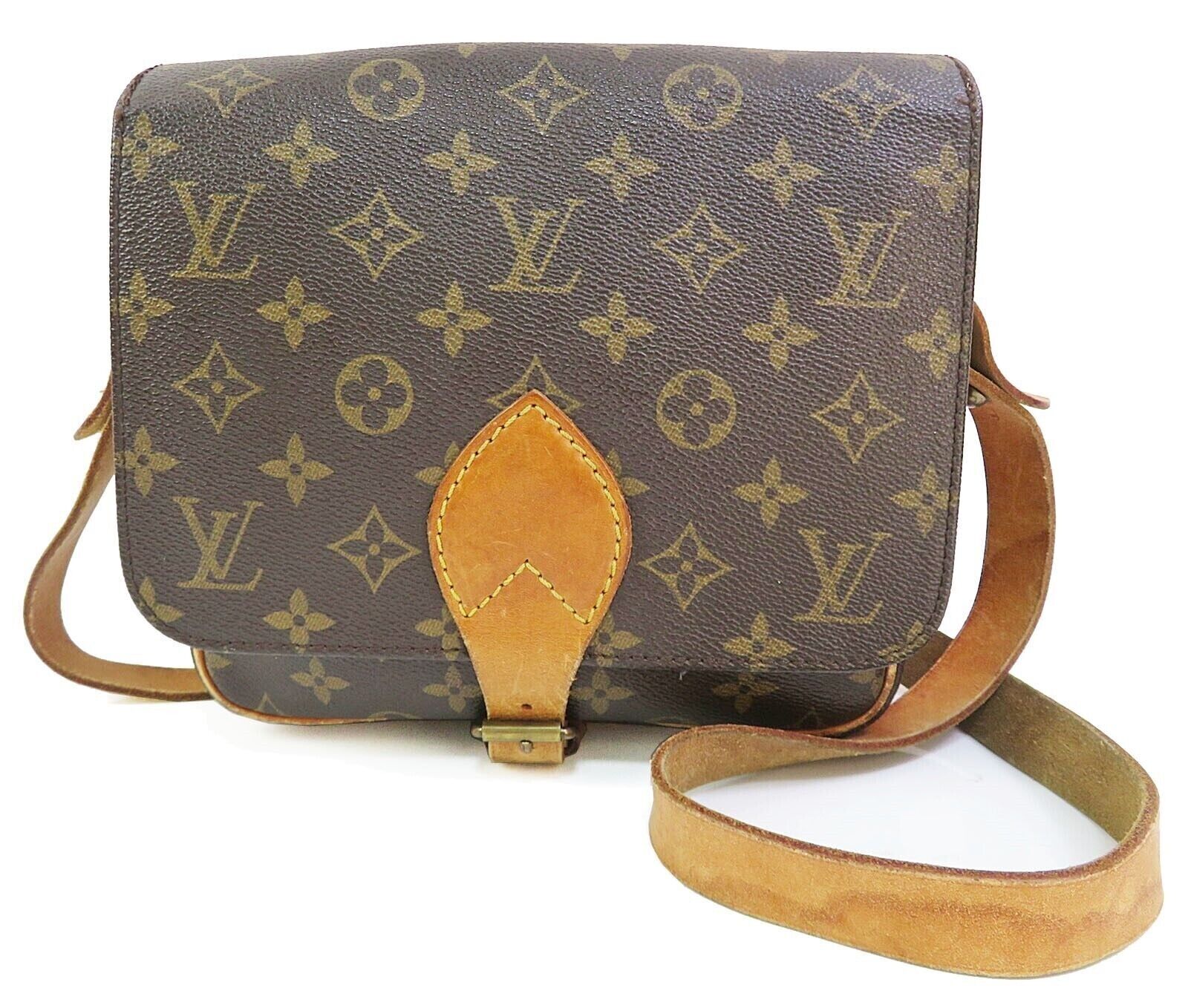 Authentic LOUIS VUITTON Cartouchiere MM Monogram Shoulder Bag Purse - Pre-Owned