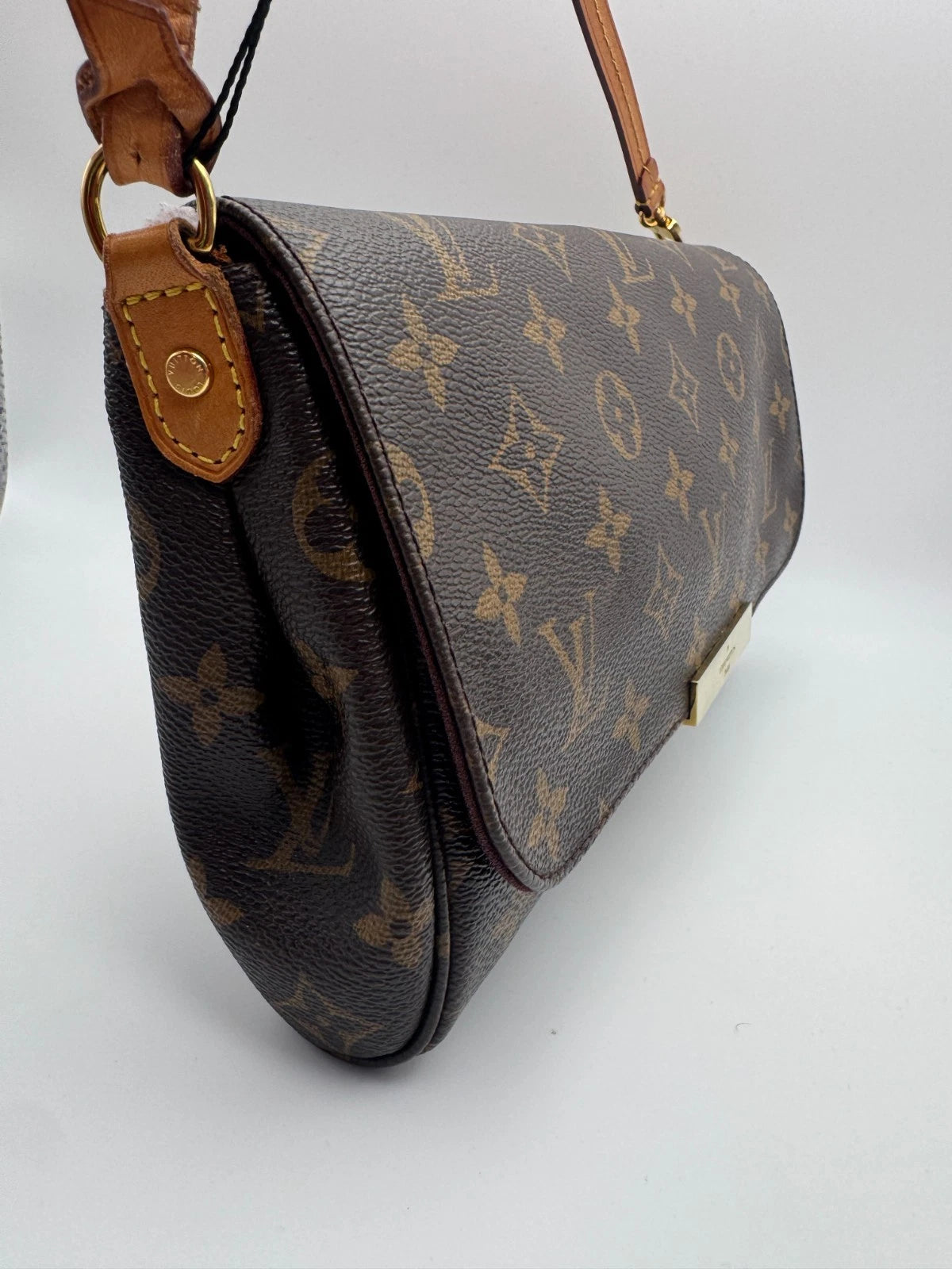 Louis Vuitton Monogram Canvas Shoulder Bag Brown LV Flap Crossbody Handbag Gold