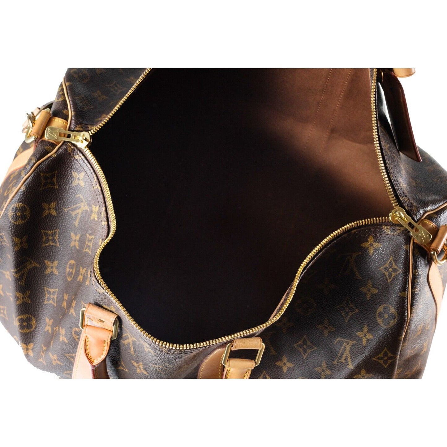 Louis Vuitton Vintage Brown Monogram Canvas Keepall Bandouliere Duffel Bag - Pre Loved