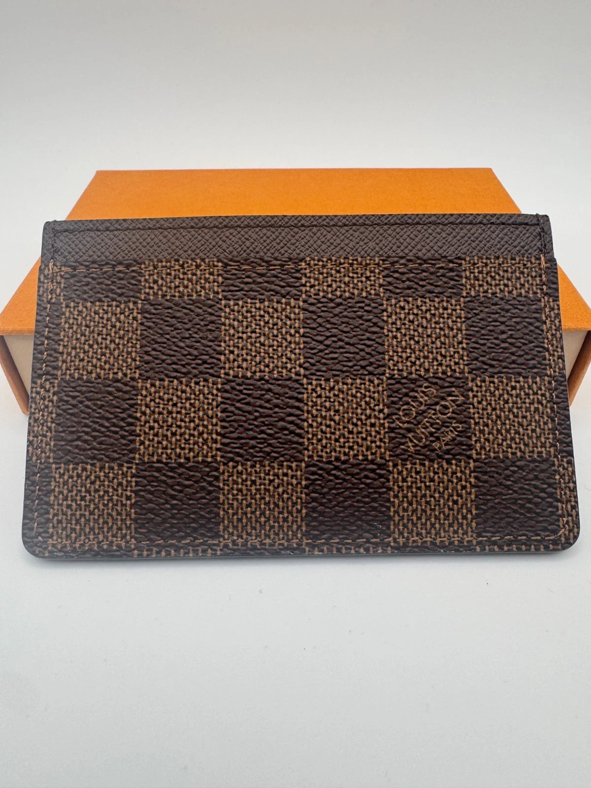 Louis Vuitton Damier Ebene Card Holder – Brown Canvas Wallet
