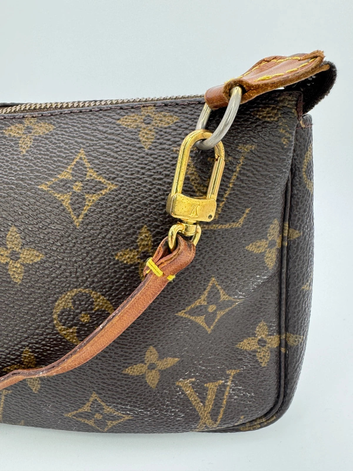 Louis Vuitton Pochette Accessoires Monogram Canvas Clutch Shoulder Bag