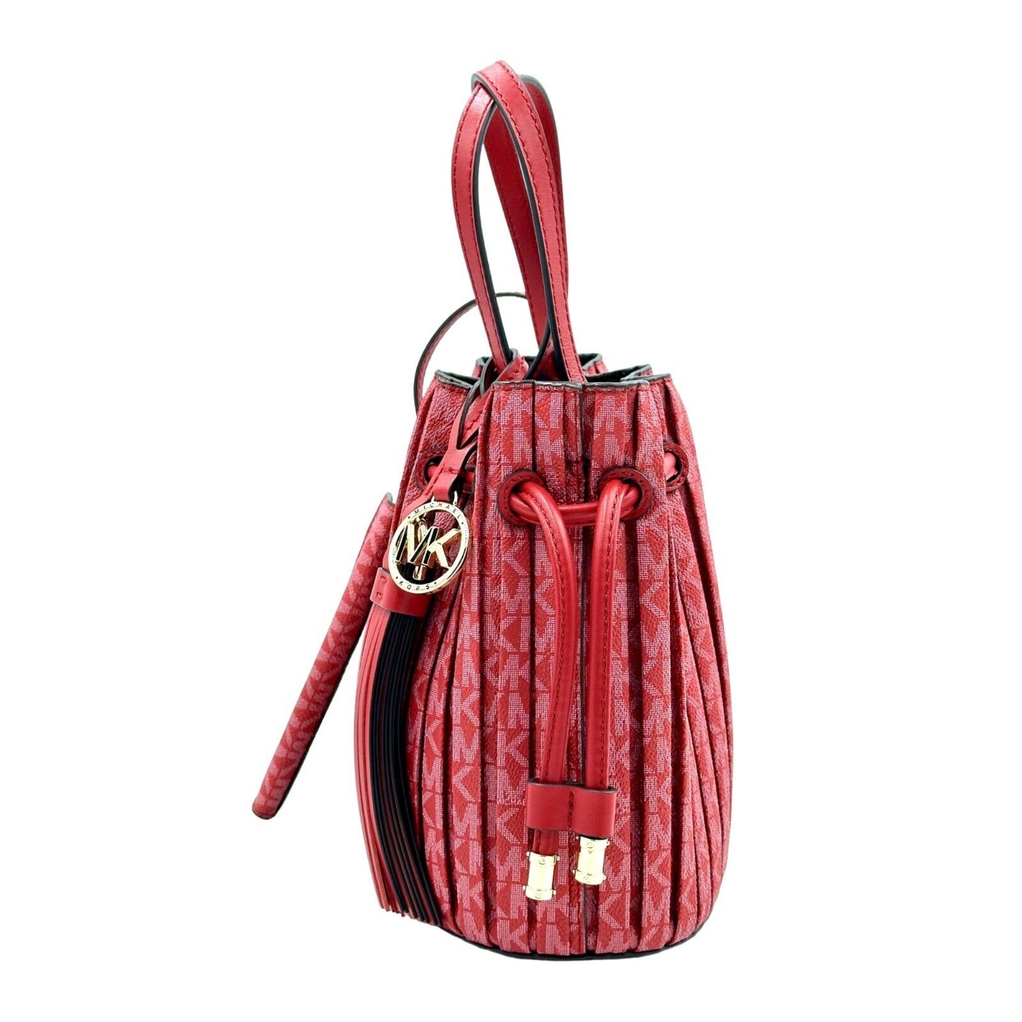 Michael Kors Signature Willa Extra-Small Pleated Logo Tote & Wallet - Sangria - 194900928950