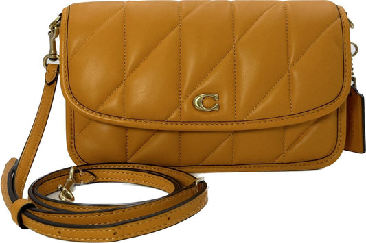 Coach Quilted Pillow Hayden Papaya Leather Crossbody Clutch Women's Bag C8571