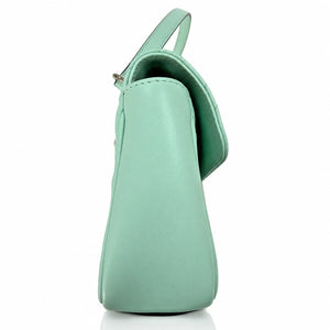 gucici marmont small A mint green leather handbag shown from a side profile view against a plain white background.