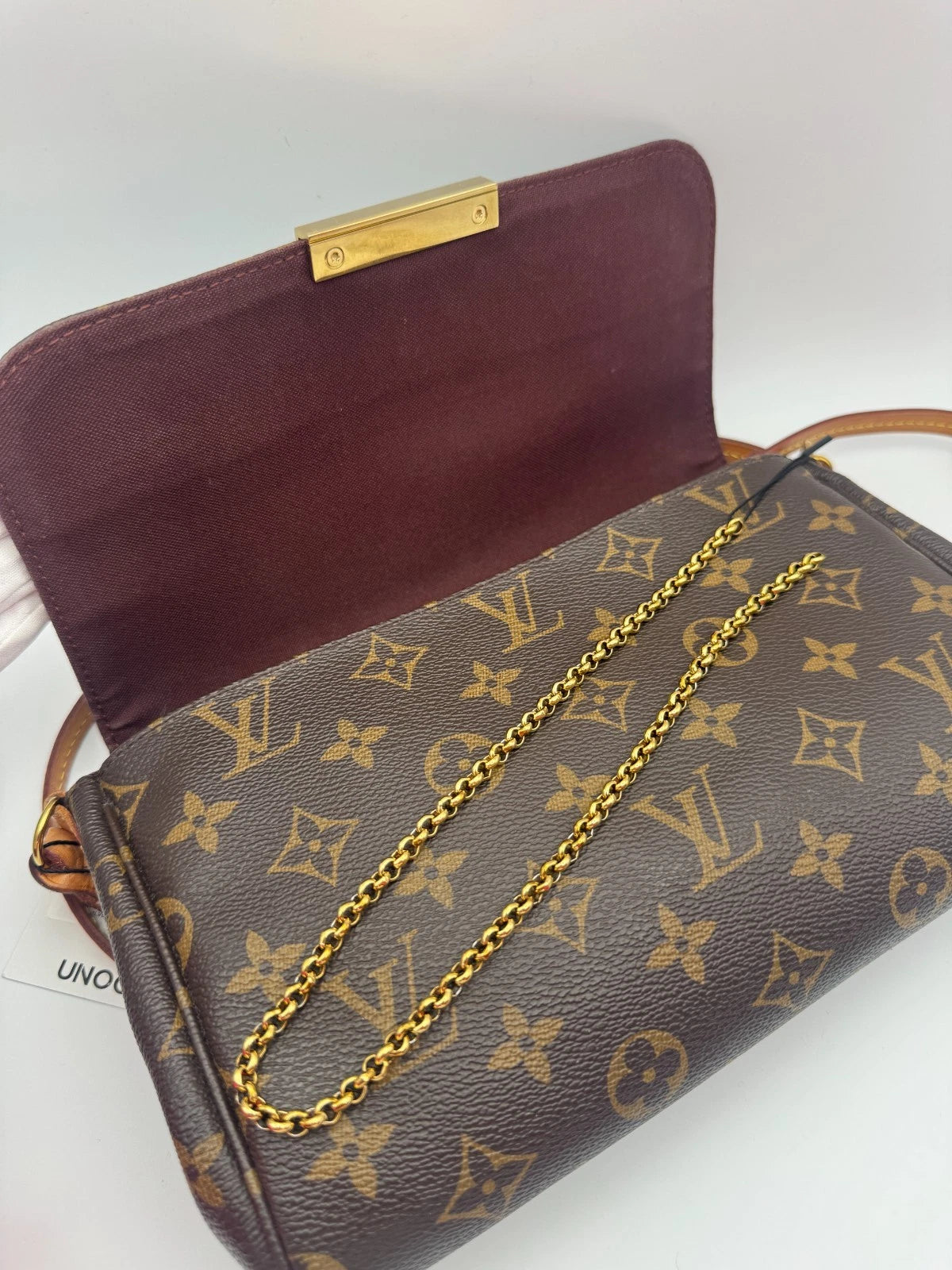 Louis Vuitton Monogram Canvas Shoulder Bag Brown LV Flap Crossbody Handbag Gold