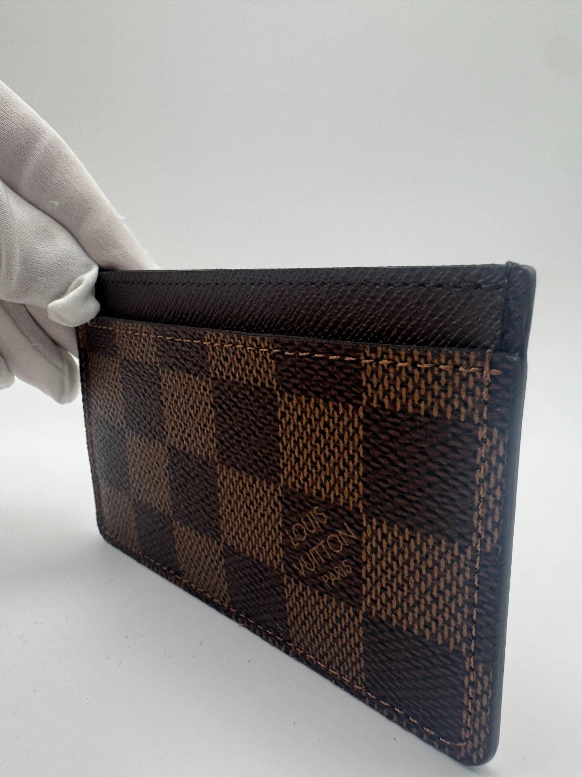 Louis Vuitton Damier Ebene Card Holder – Brown Canvas Wallet