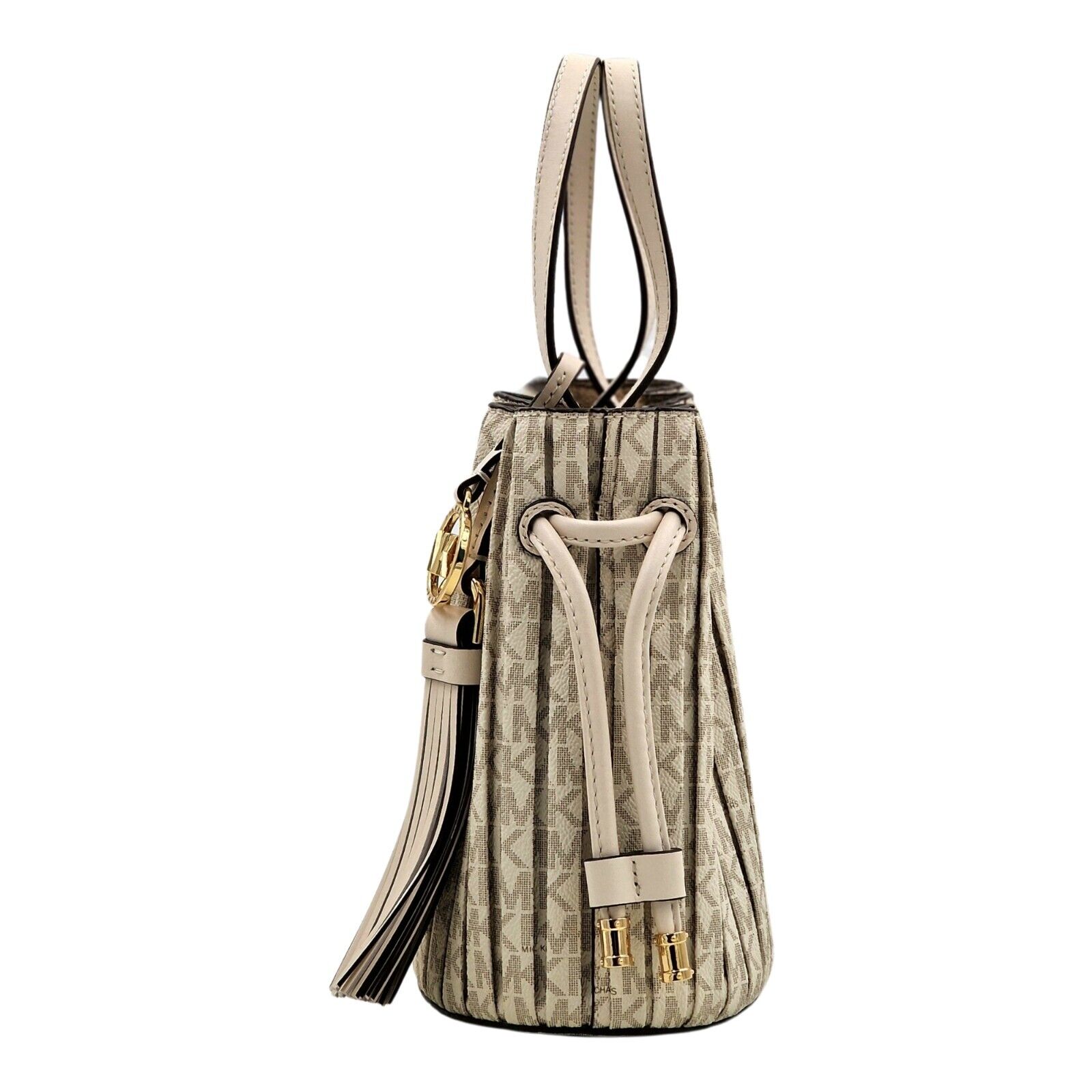 Michael Kors Willa Extra-Small Pleated Logo Tote Bag - Vanilla - 194900729168