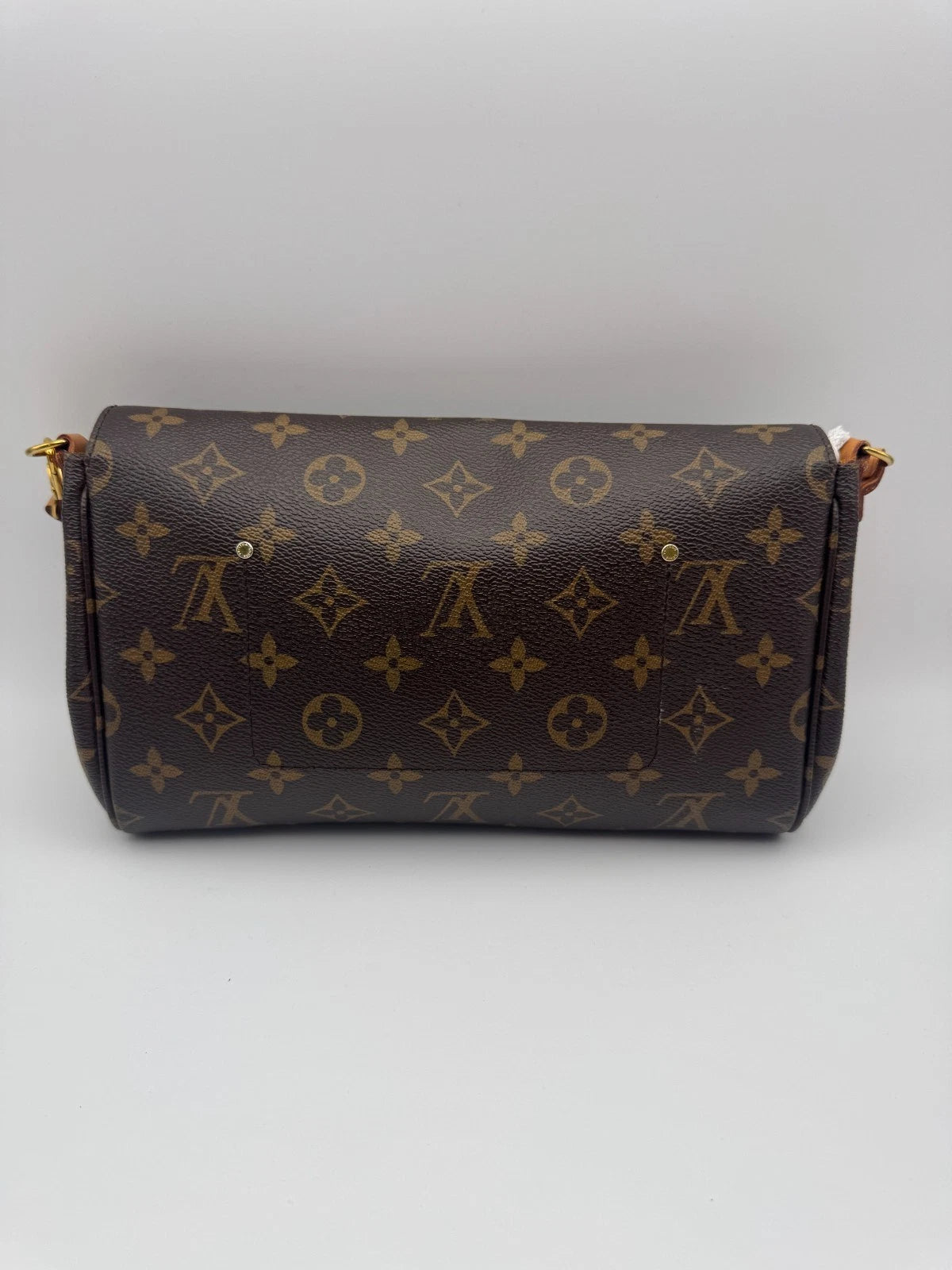 Louis Vuitton Monogram Canvas Shoulder Bag Brown LV Flap Crossbody Handbag Gold