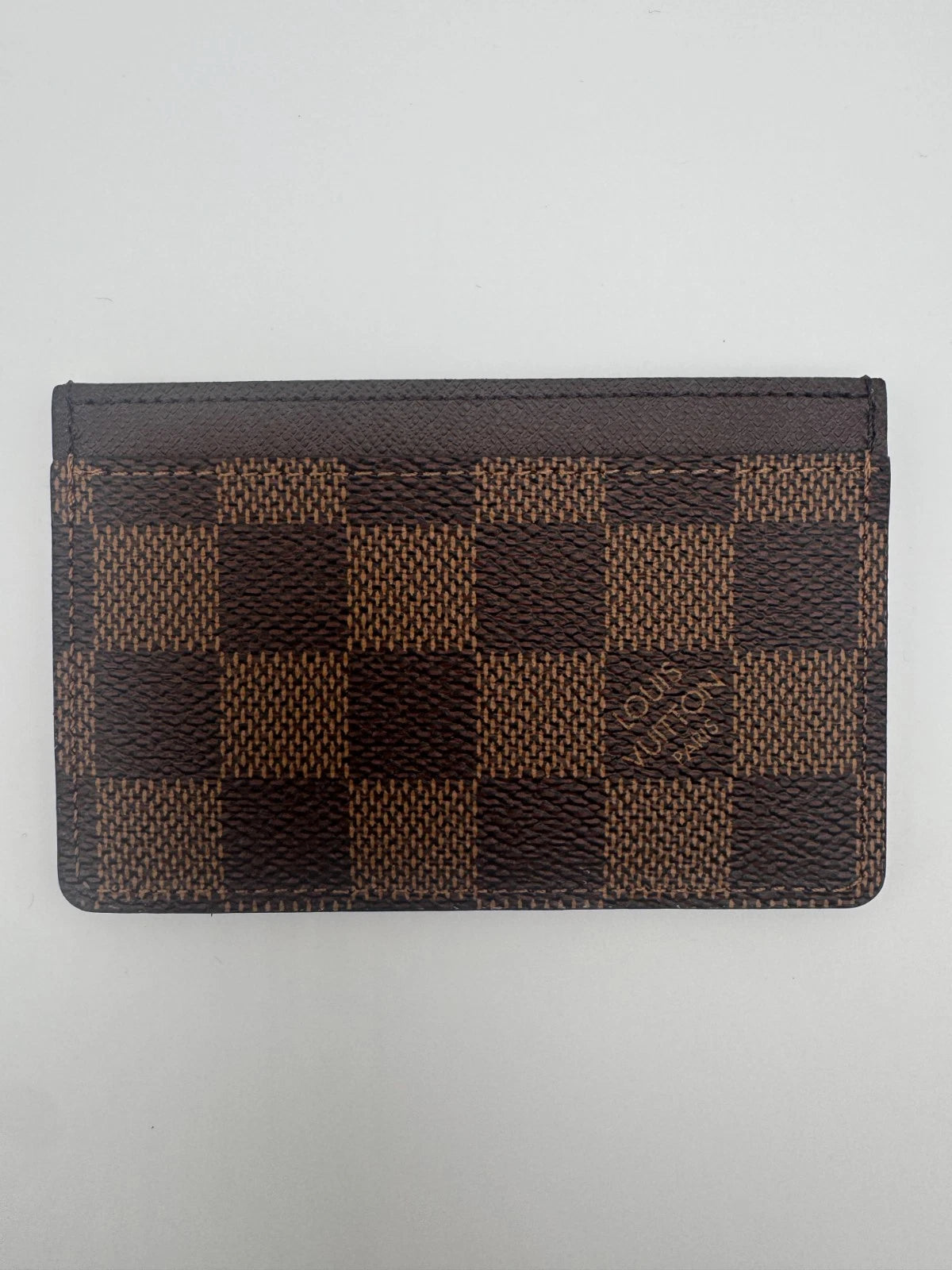 Louis Vuitton Damier Ebene Card Holder – Brown Canvas Wallet
