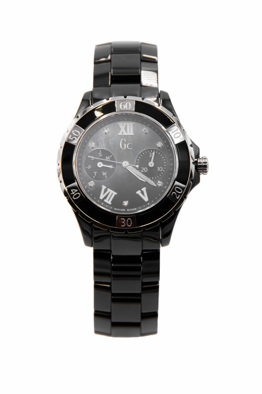 Guess Women's Sport XL-S Diamond With Black Mother-of-Pearl Ceramic X69106L2S