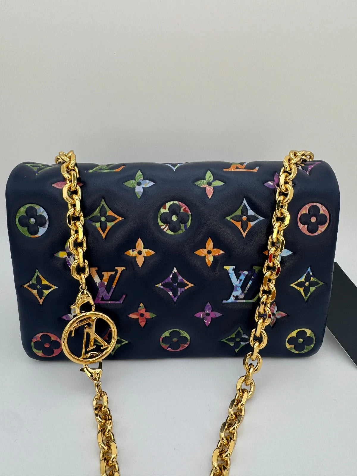 Louis Vuitton Multicolor Monogram Leather Wallet Navy Blue LV Logo