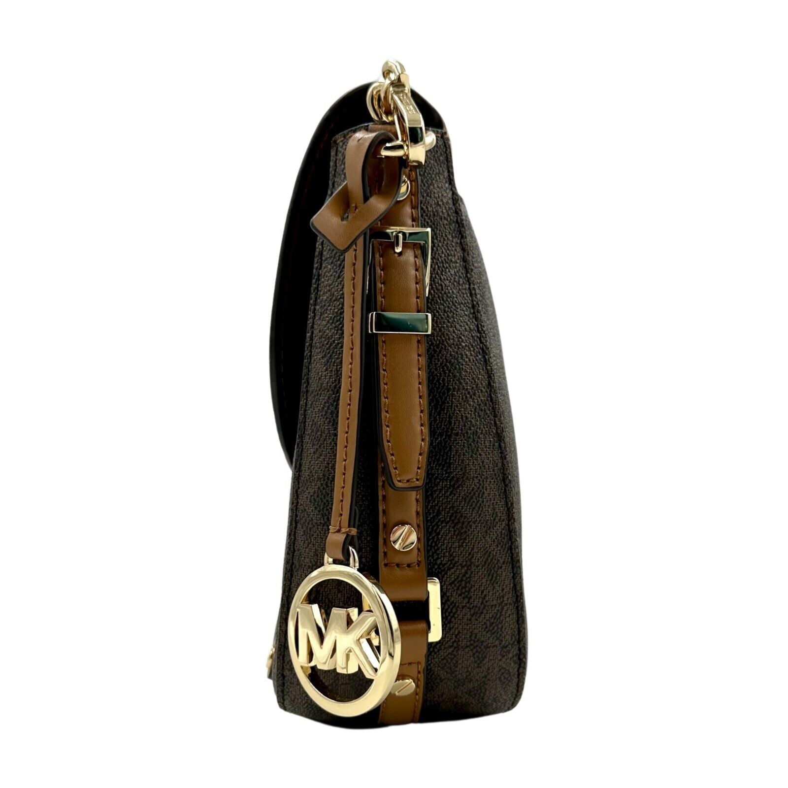 Michael Kors Bedford Legacy Medium Logo and Leather Shoulder Bag - Brown/Acorn - 194900008416