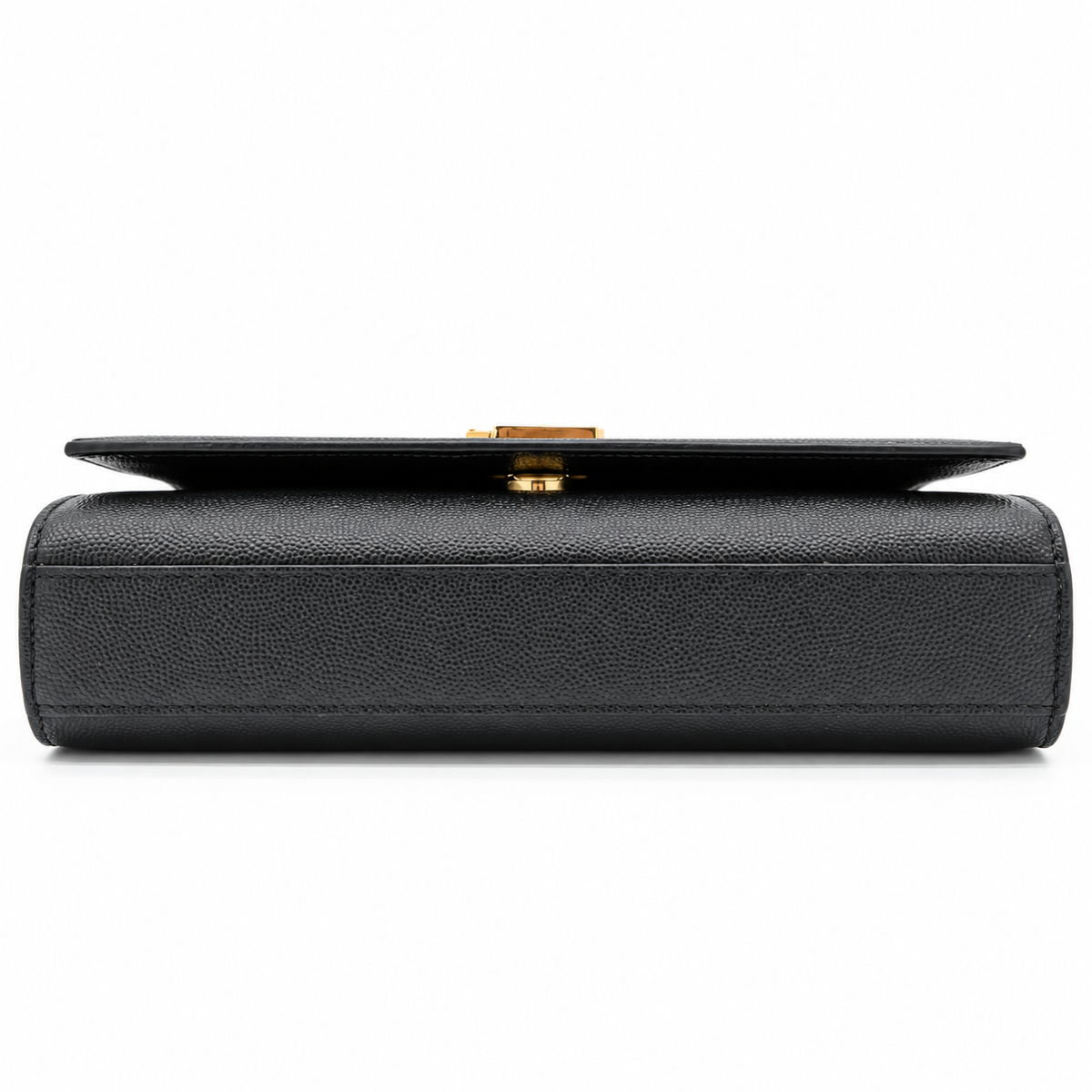 Saint Laurent Kate Black Grain de Poudre Leather Chain Wallet Clutch Gold YSL Logo – additional photo 6