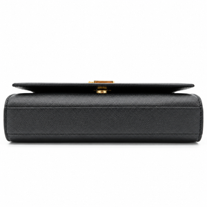 Saint Laurent Kate Black Grain de Poudre Leather Chain Wallet Clutch Gold YSL Logo – additional photo 6