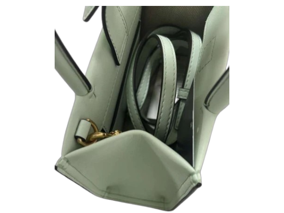 Tory Burch Mini Ella Leather Tote Bag – Green – Double T Logo Handbag New W/O Tags