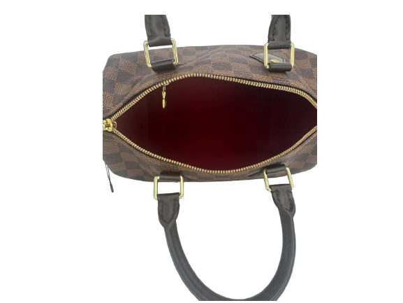 Louis Vuitton Speedy 25 Damier Ebene Canvas Brown Top Handle Handbag