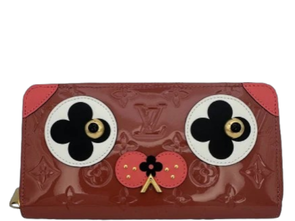Louis Vuitton Zippy Wallet Monogram Vernis Dog Motif Patent Leather Zip Around