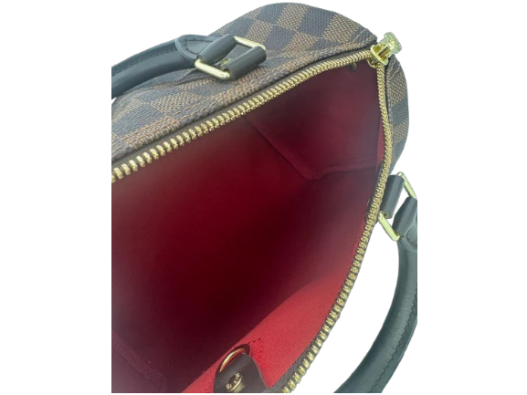 Louis Vuitton Speedy 25 Damier Ebene Canvas Brown Top Handle Handbag