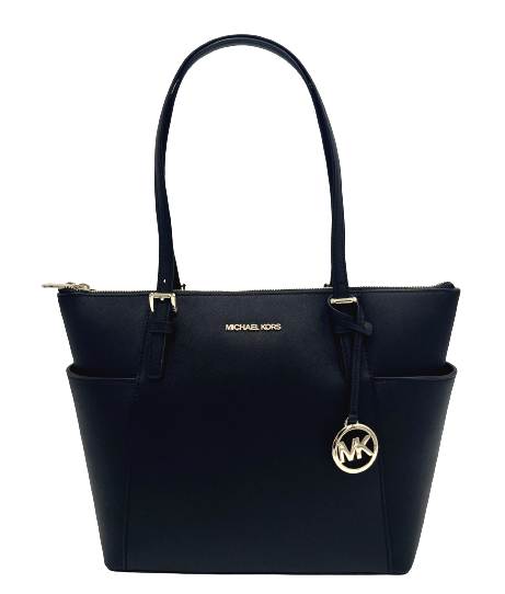 Michael Kors Jet Set Travel Black Saffiano Leather Medium Tote