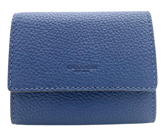Coach Navy Blue Soft Pebbled Leather Wallet