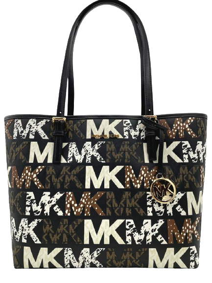 Michael Kors Jet Set Black Multi Carryall Tote
