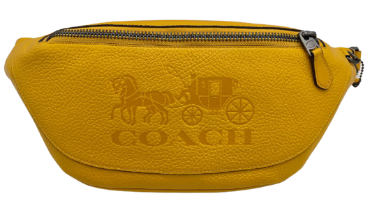 Coach Warren Men's Ochre Pebbled Leather Embossed Belt Bag