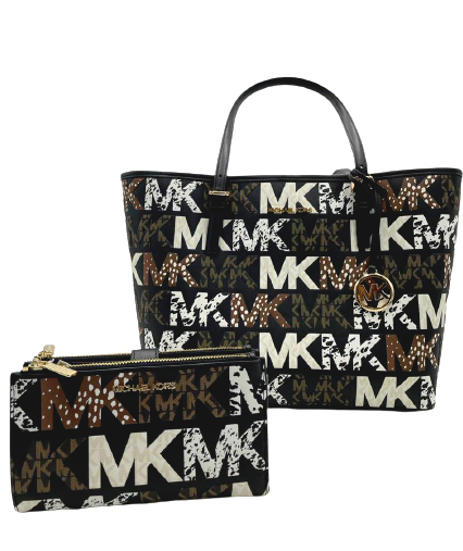 Michael Kors Jet Set Black Multi Carryall Tote