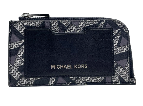 Michael Kors Cooper Small Black/White Multi Zip Wallet