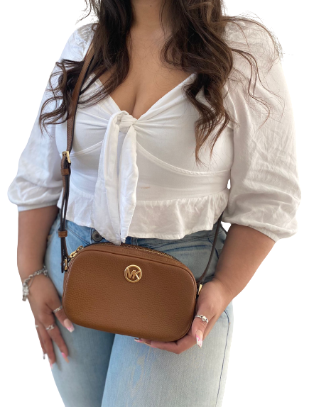 Michael Kors Women's Fulton Double Zip Leather Crossbody Bag