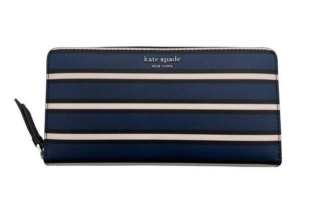 Kate Spade New York Cameron Stripe Continental Wallet Blue Multi