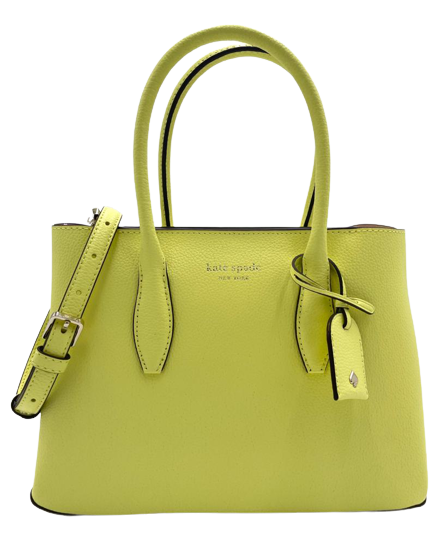Kate Spade Small Limelight/Bright Yellow Pebbled Leather Top Zipper Satchel Bag