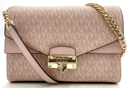 Michael Kors Signature Logo Pink Kinsley Crossbody