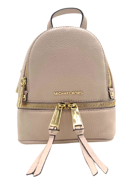Michael Kors Soft Pink Extra Small Leather Rhea Zip Messenger Backpack