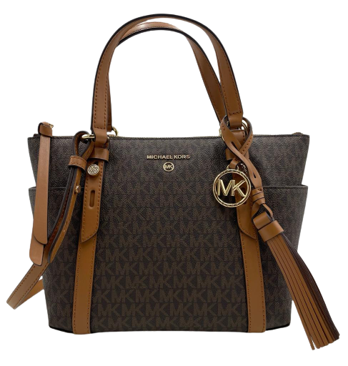 Michael Kors Logo Sullivan Convertible Top Zip Tote - Brown - 194900005682