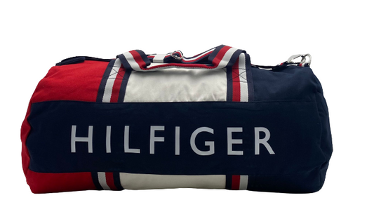 Tommy Hilfiger Patriot Colorblock Red, White, and Blue Cotton Duffle Bag