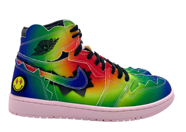 Air Jordan 1 Retro High OG J Balvin Multicolor/Black High top Sneaker - Size 10.5